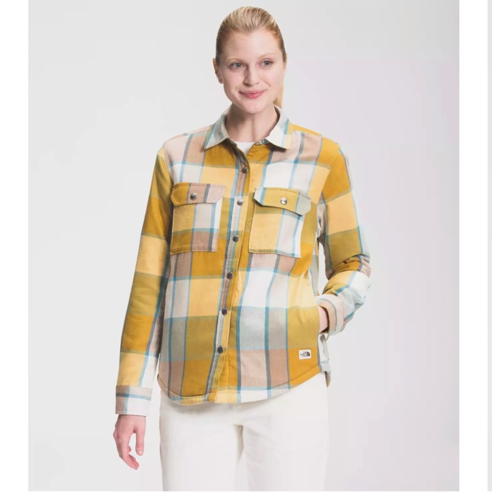 The North Face Women's Campshire Yellow Plaid Shirt Shacket